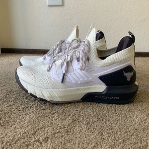 Under Armour ‘The Rock’ training shoe - white/lavender-LIKE NEW
